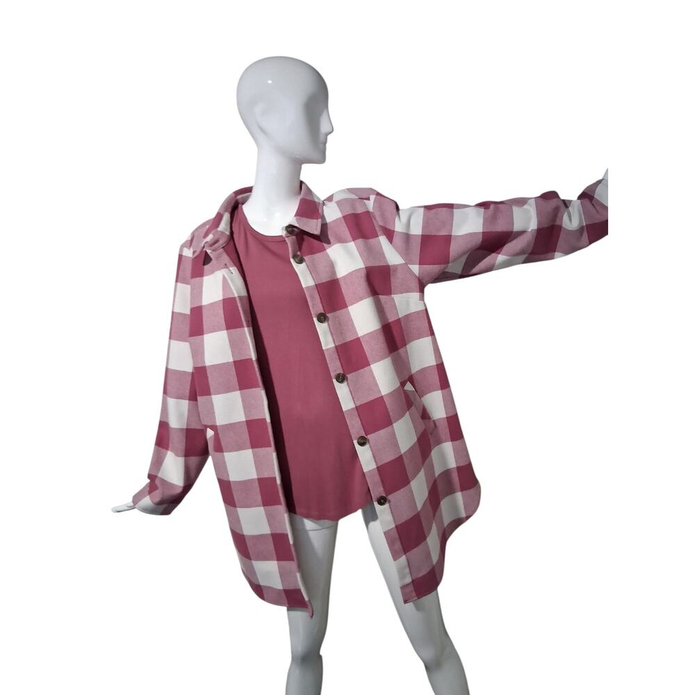 Belle Kim Gravel Bonded Fleece Boyfriend Shacket & Top Women's size L‎ Gorpcore